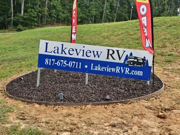 Lakeview RV sign at the park entrance