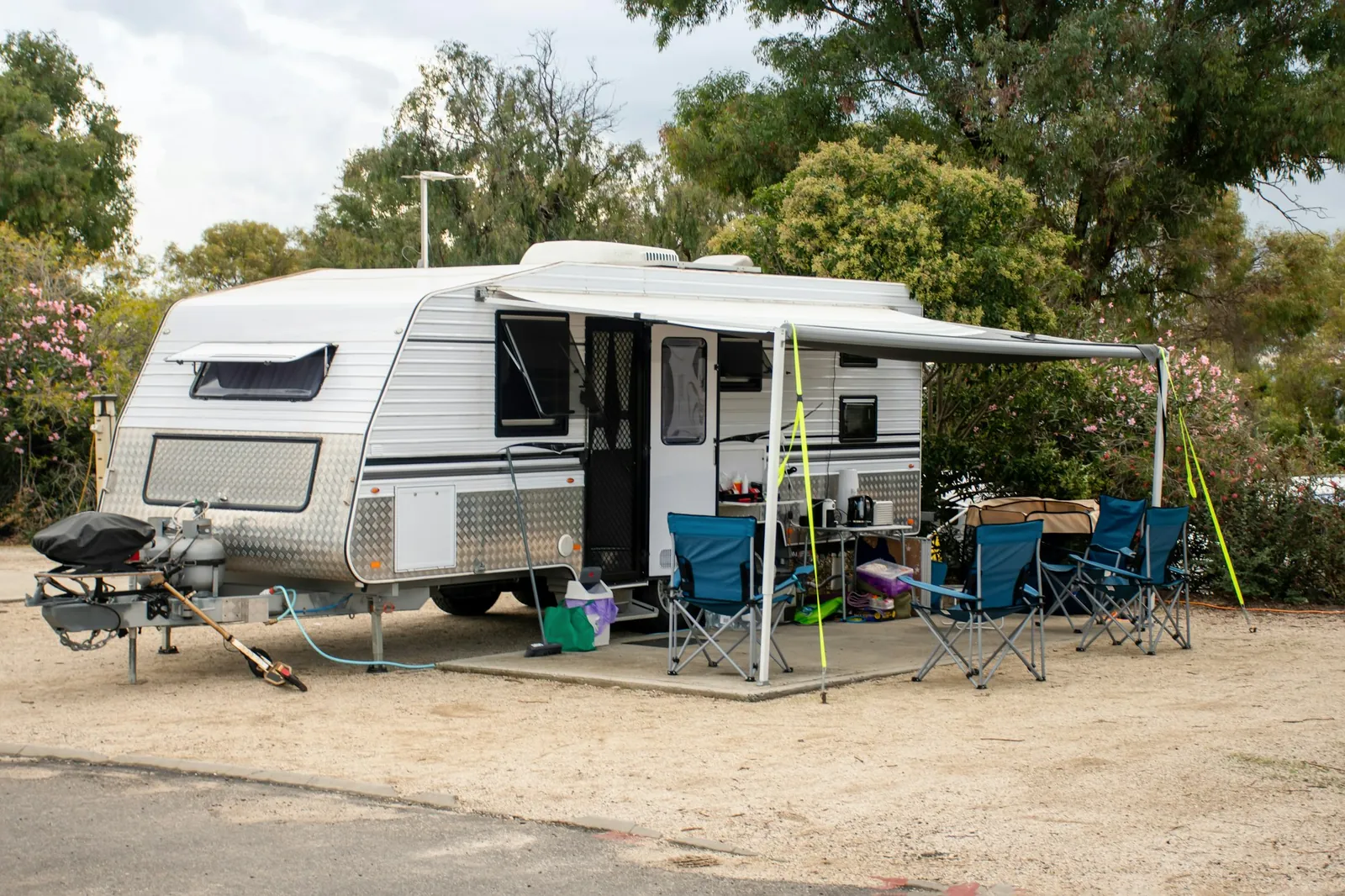 RV caravan camping at the caravan park